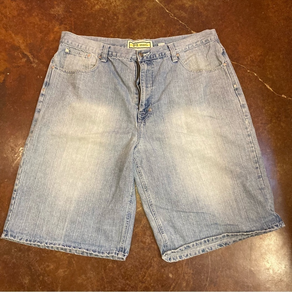 Men’s PJ Mark Baggy Faded Hip Hop Denim Shorts